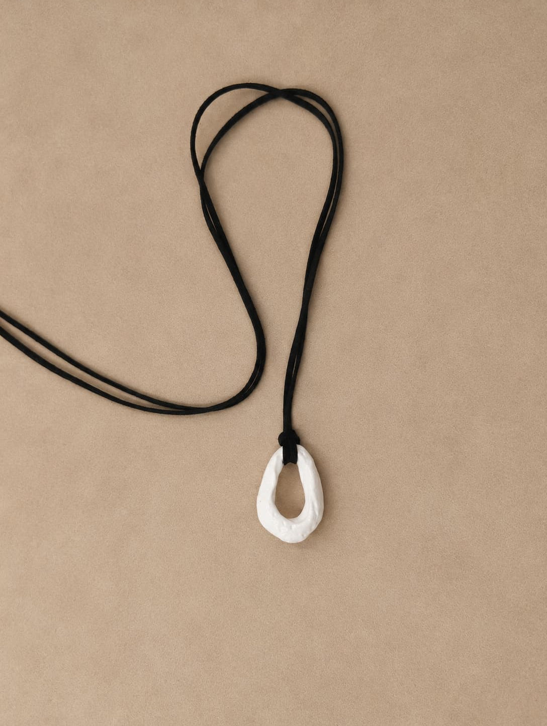 White Hoop Pendant
