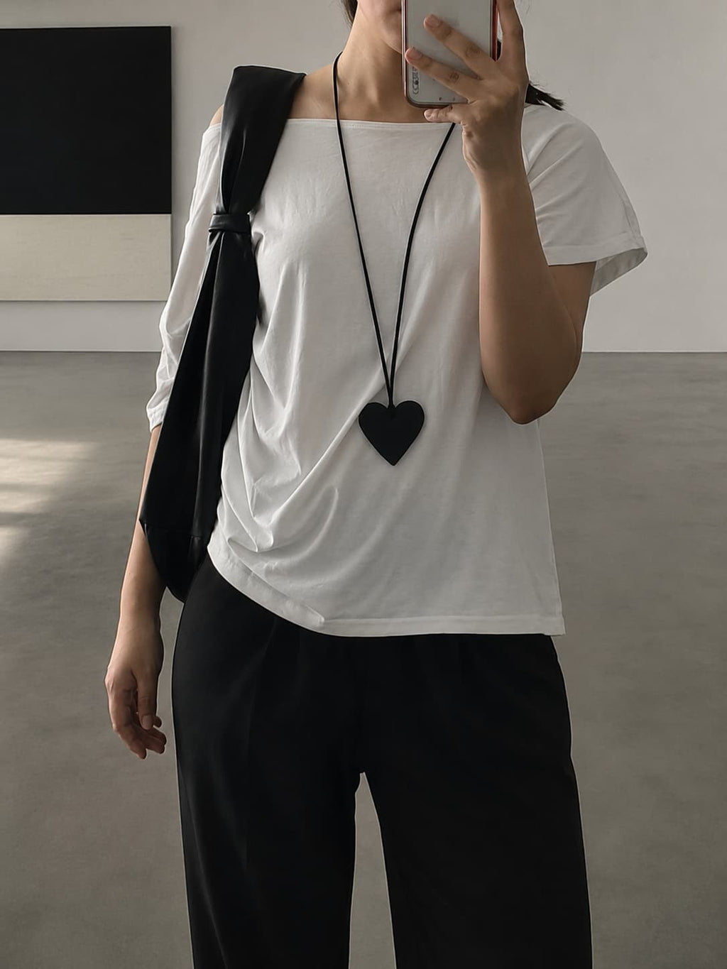Black Mesh Heart Pendant