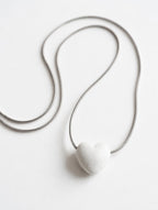 White Glitter heart pendant