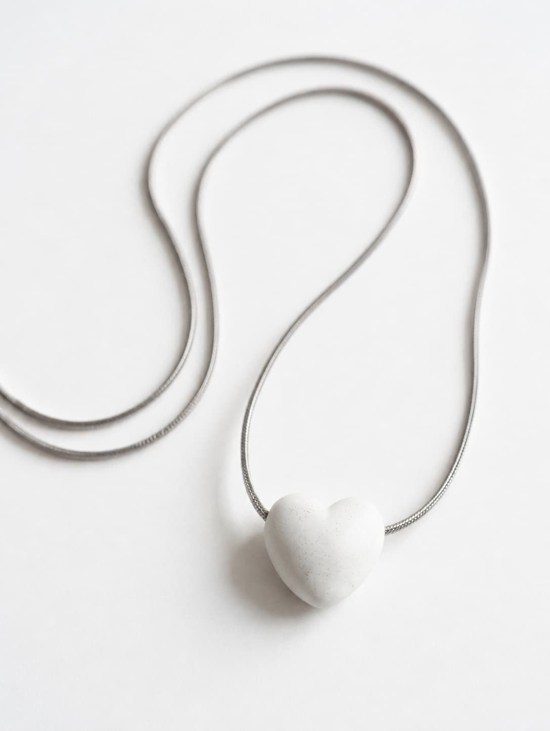 White Glitter heart pendant