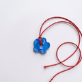 Blue flower chord necklace