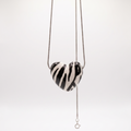 Zebra heart pendant