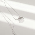 White velvet seashell  pendant