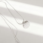 White velvet seashell  pendant