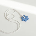 Blue Dotted flower chord necklace