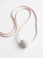White Glitter heart pendant
