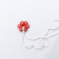 Red flower chord necklace