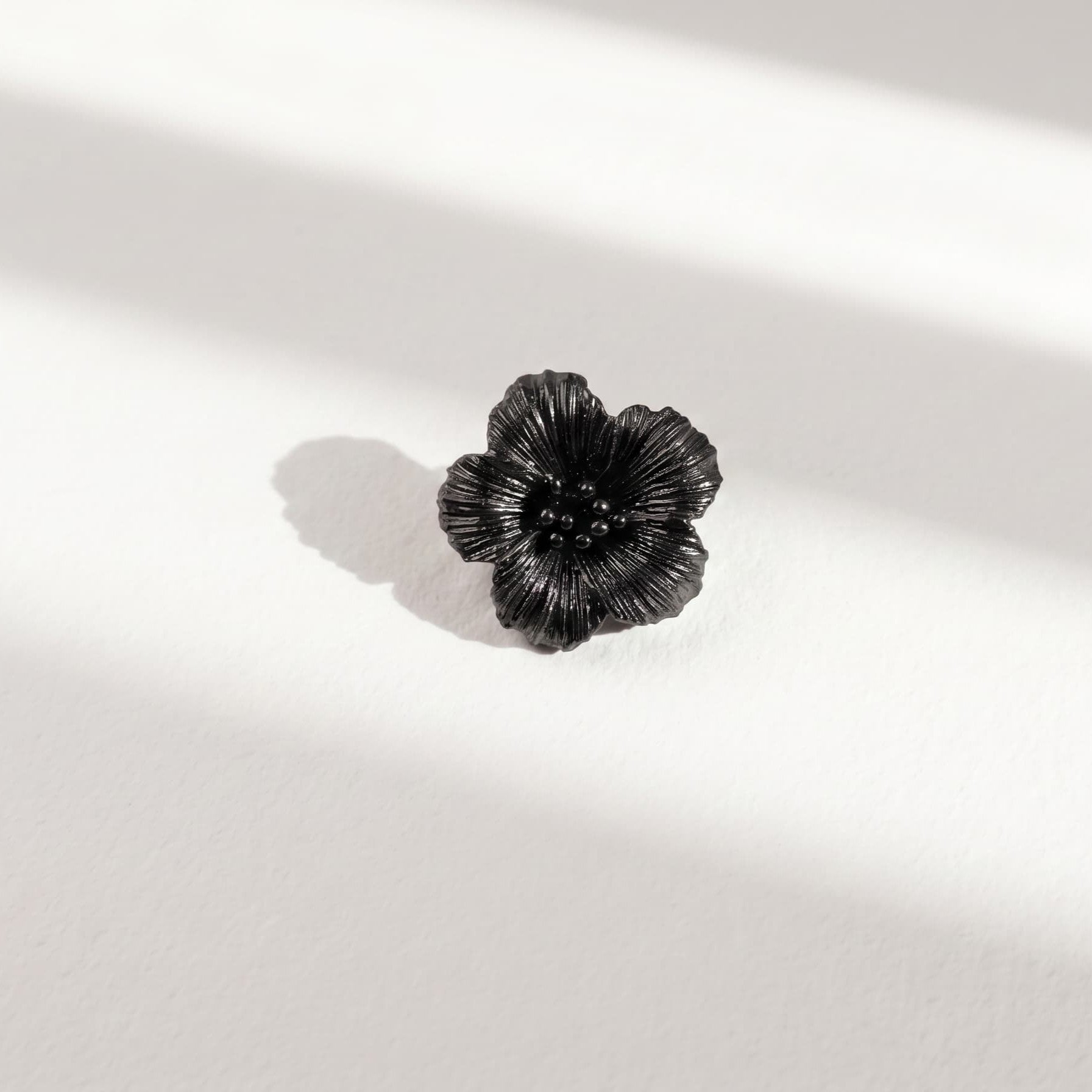 Black Flower Brooch