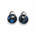 Blue and Black Hoop Earrings