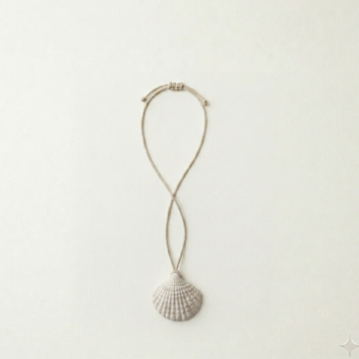 White velvet seashell  pendant