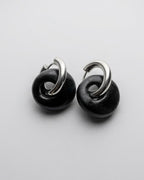 Black Mini Hoop Earrings