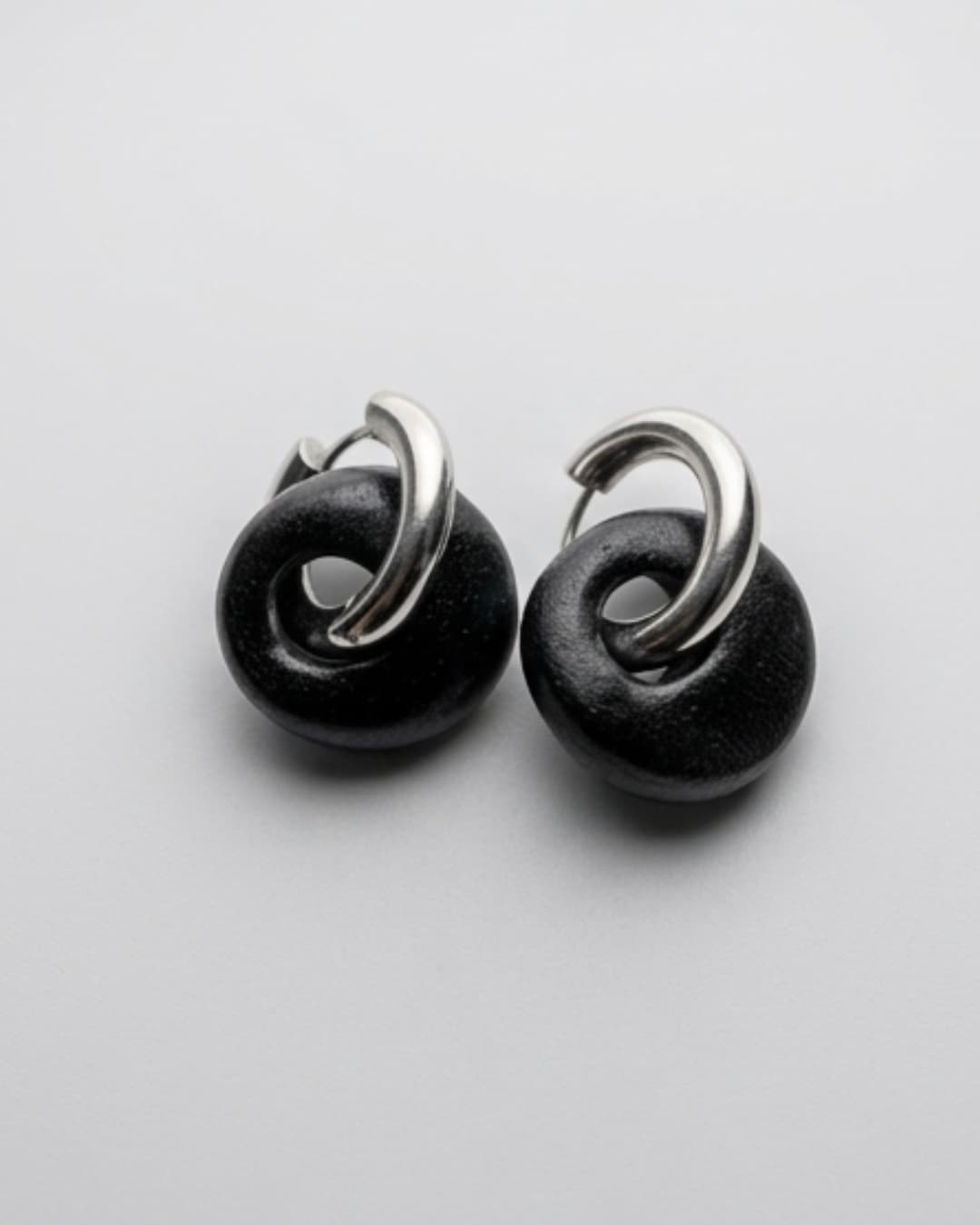 Black Mini Hoop Earrings