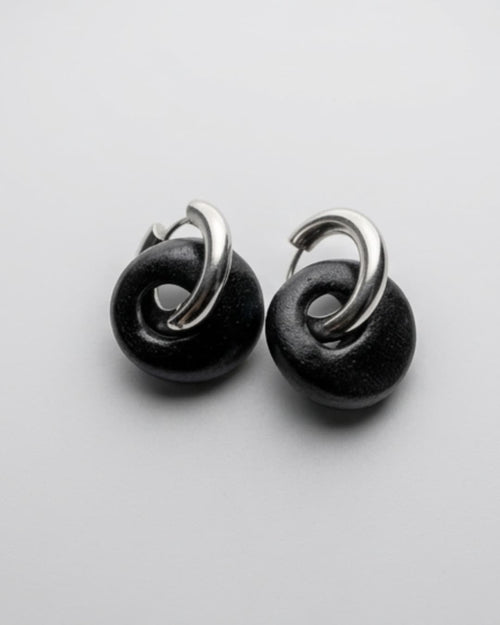 Black Mini Hoop Earrings