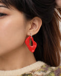 Red Loop Earrings
