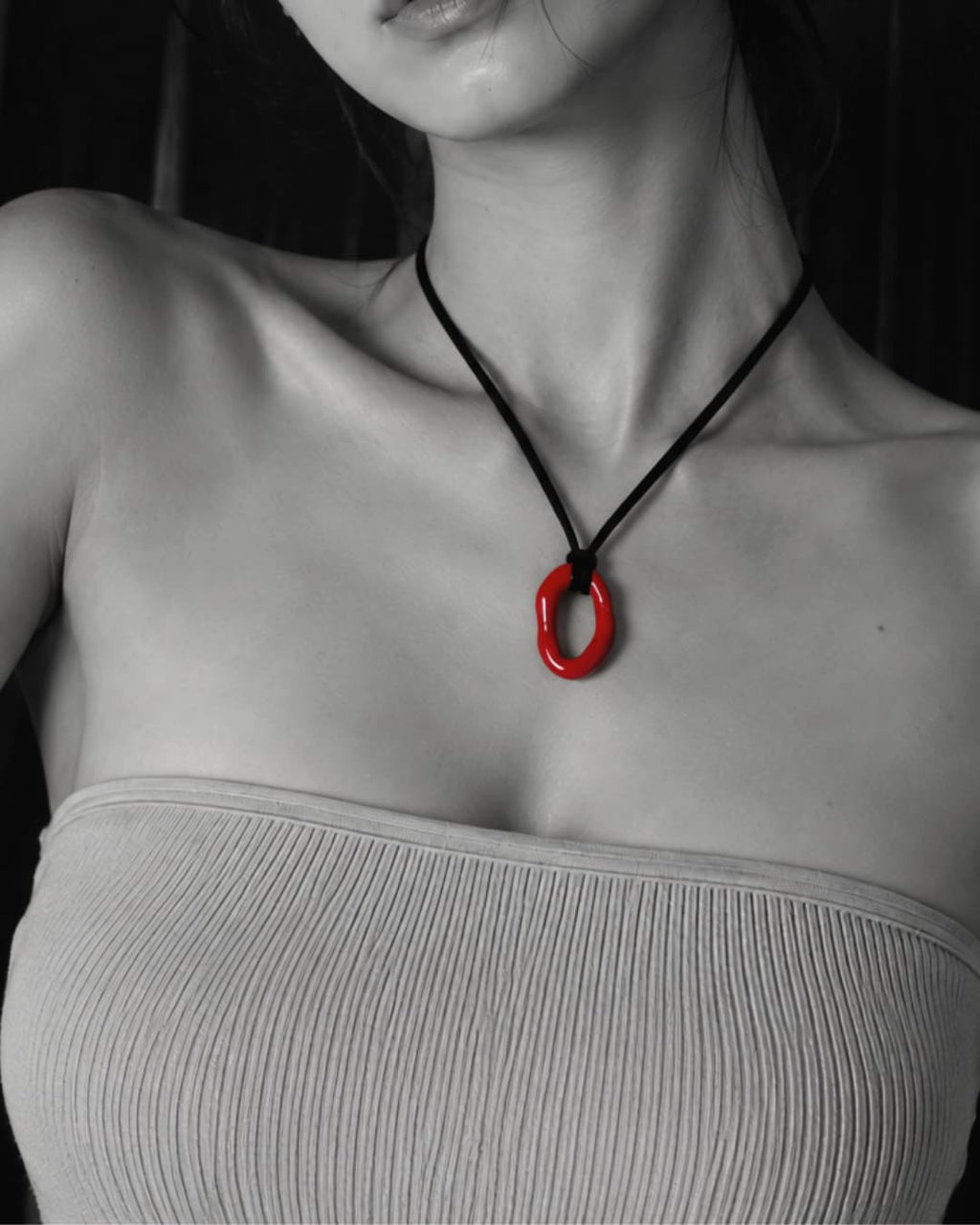 Red Hoop Pendant