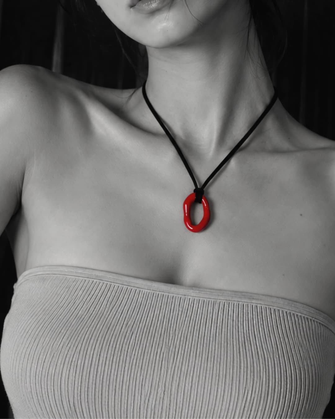 Red Hoop Pendant