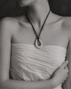 White Hoop Pendant
