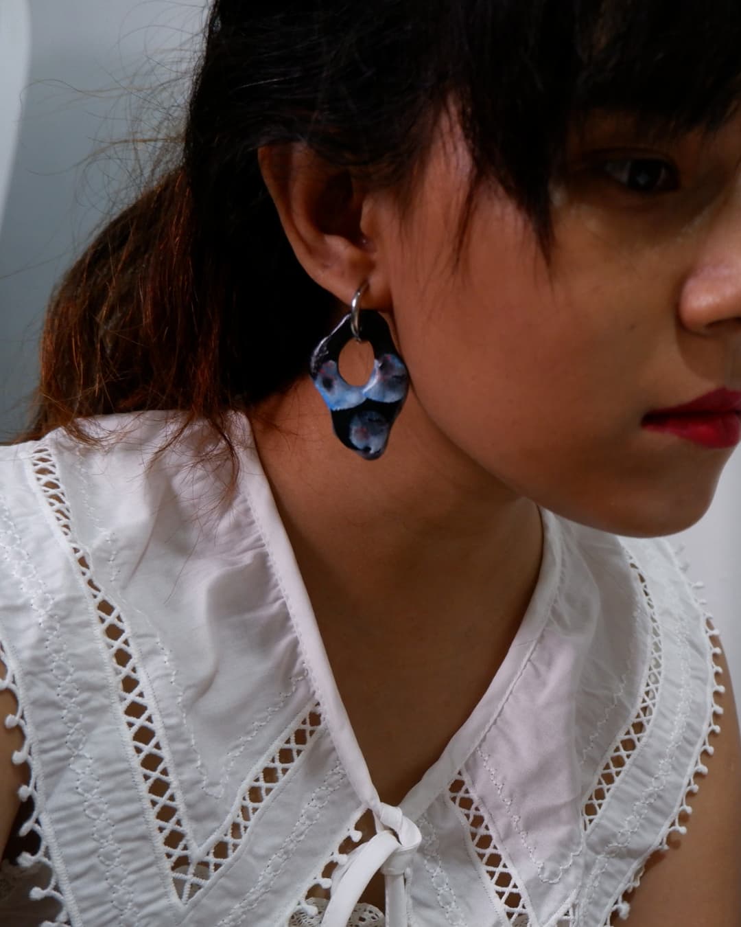 Black Loop Earrings