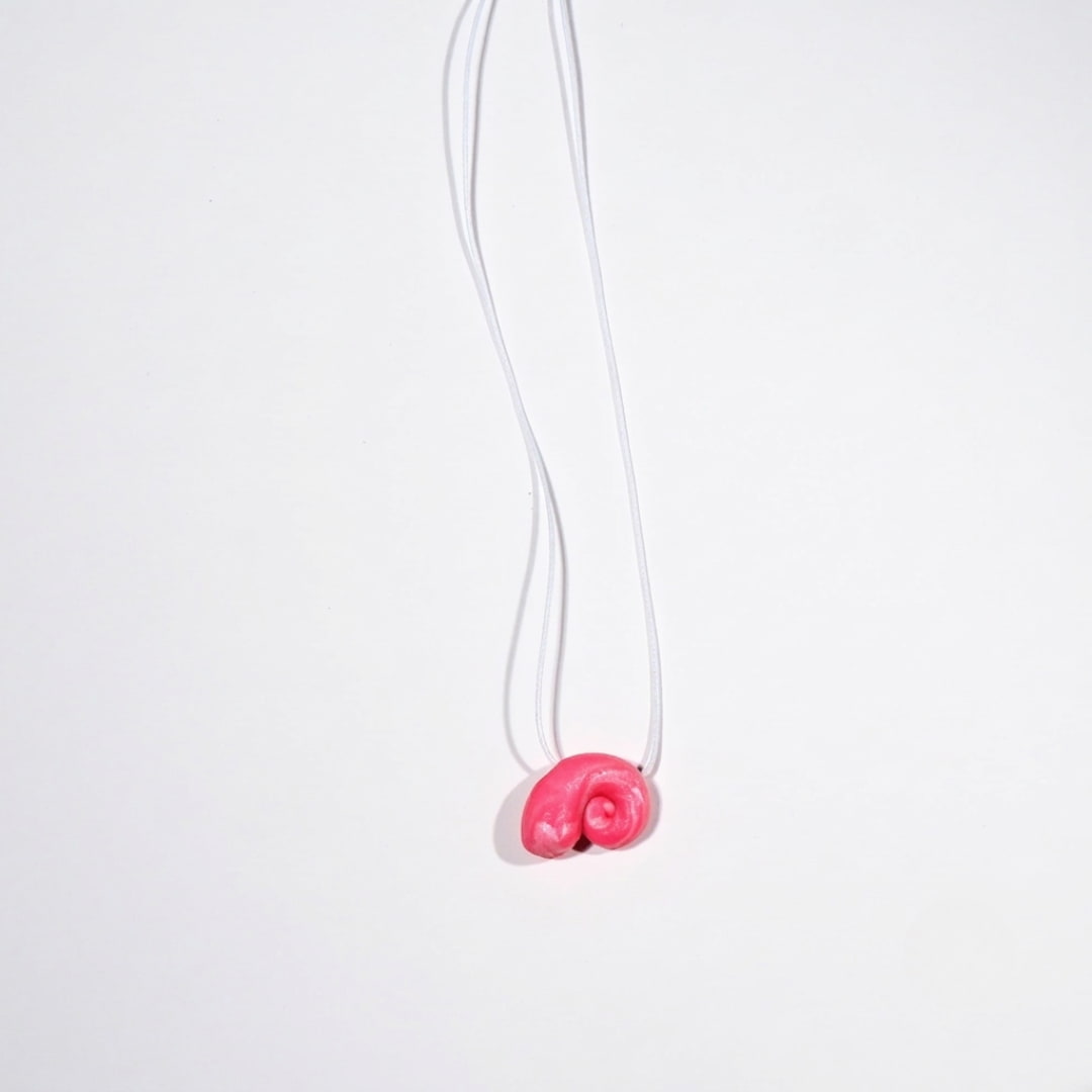 Pink Glitter Shell Pendant