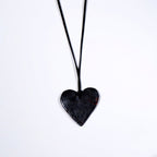Black Mesh Heart Pendant
