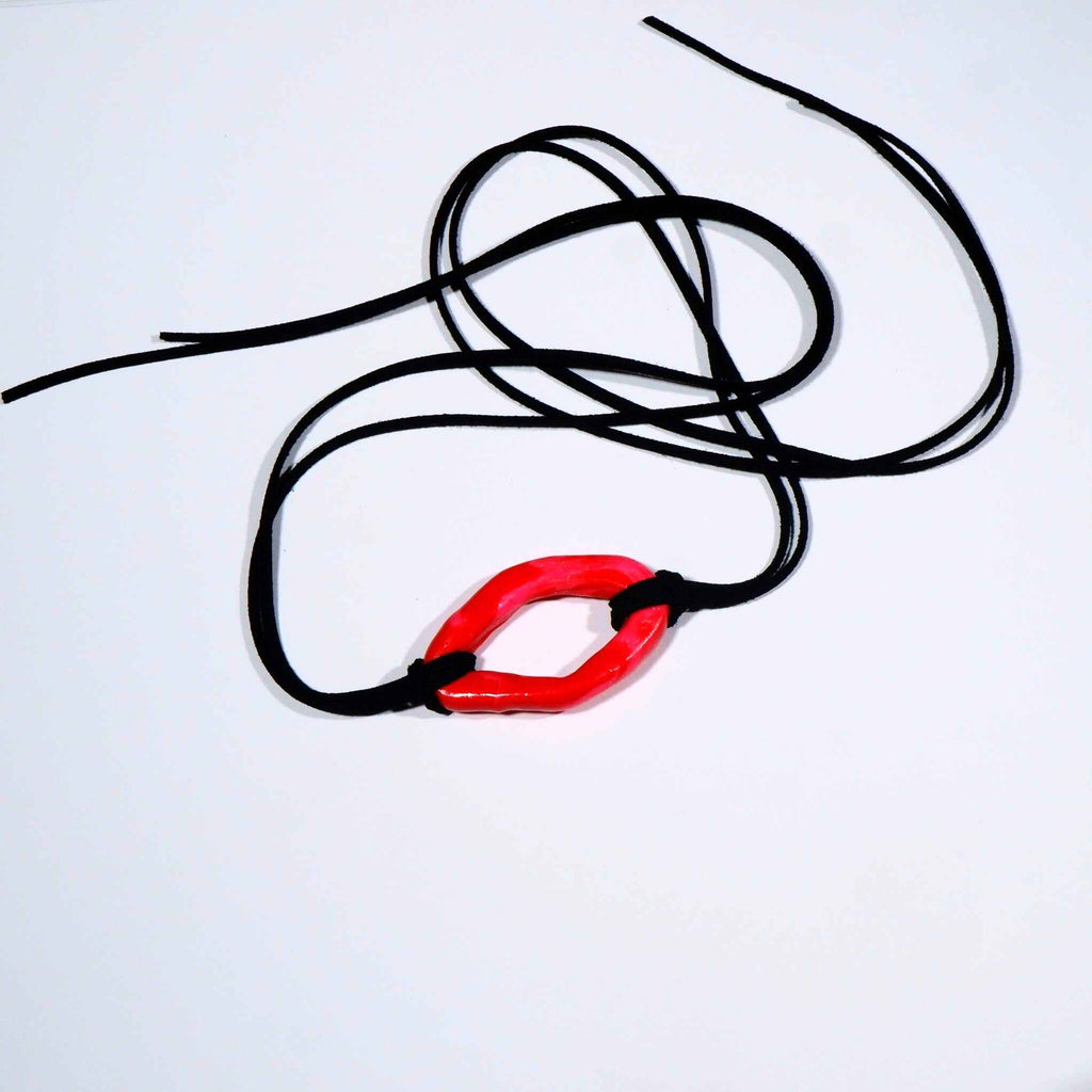 Red Hoop Choker
