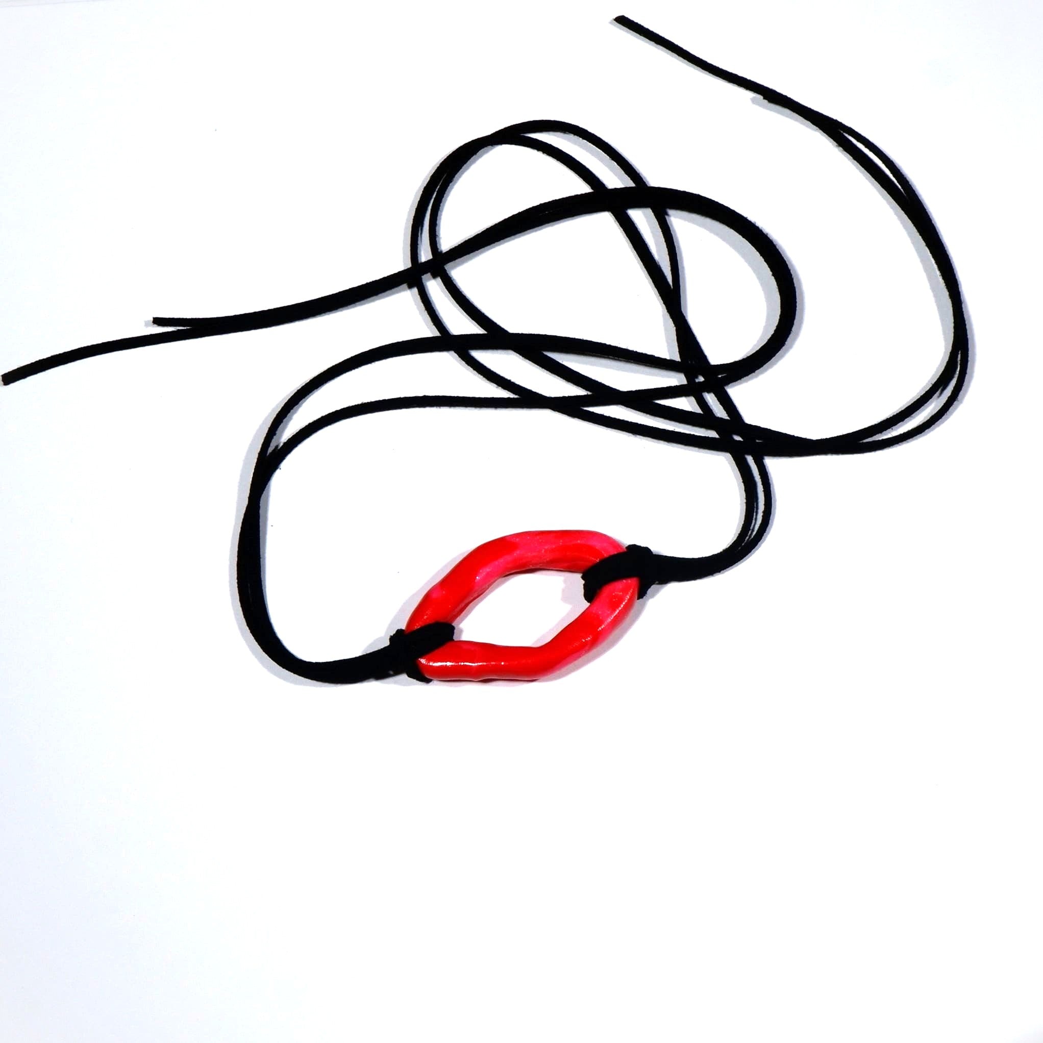 Red Hoop Choker