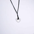 White Hollow Heart Pendant