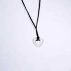 White Hollow Heart Pendant