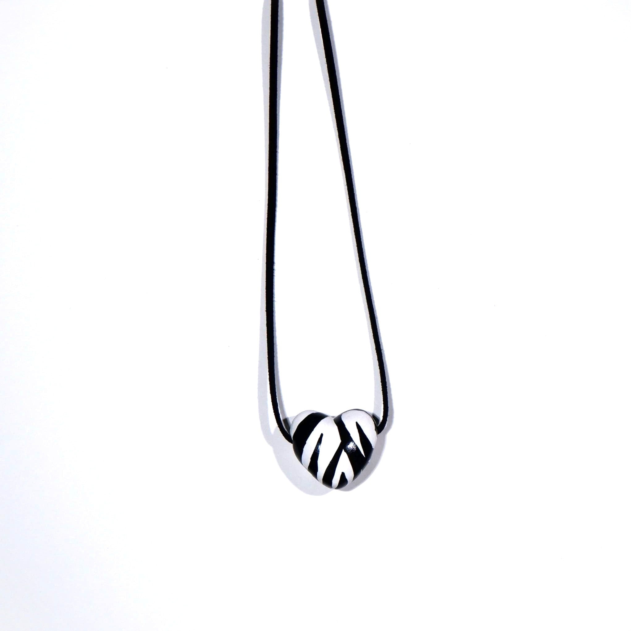 Zebra heart pendant