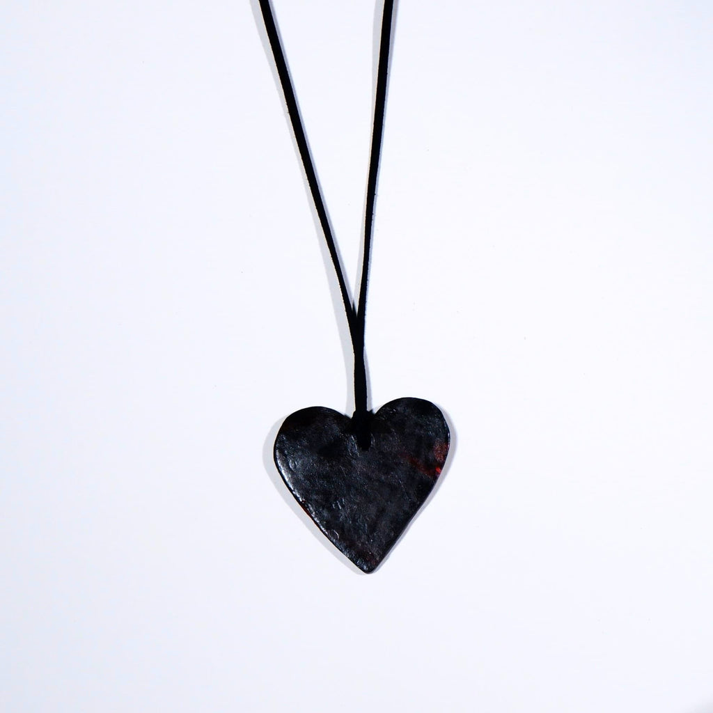 Black Mesh Heart Pendant