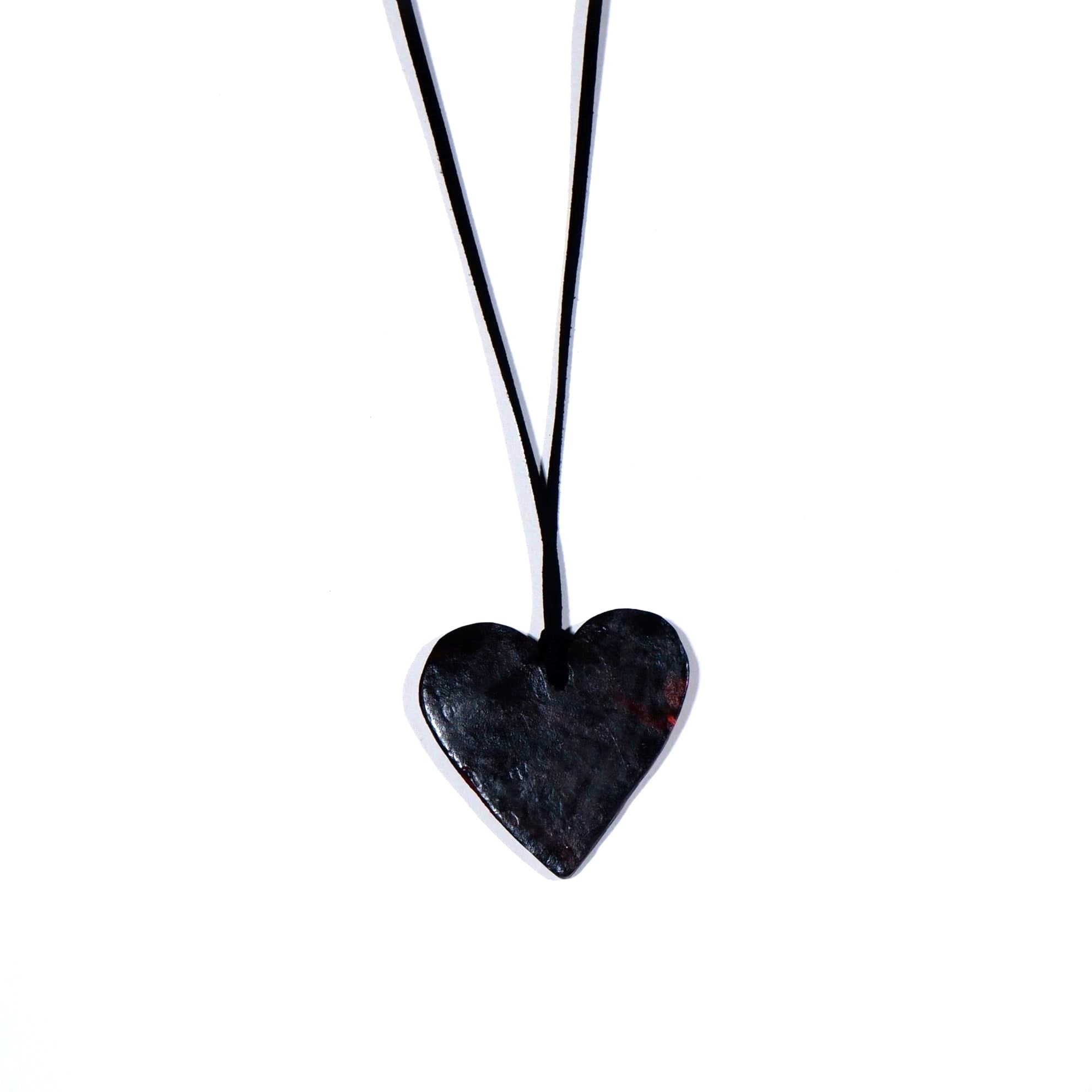 Black Mesh Heart Pendant