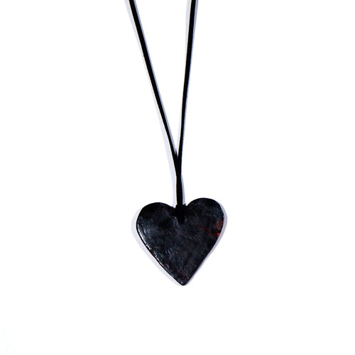 Black Mesh Heart Pendant