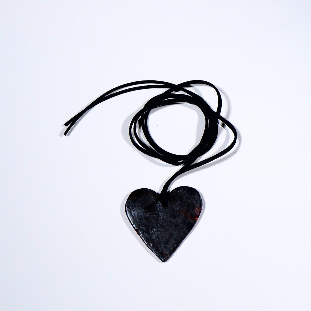 Black Mesh Heart Pendant