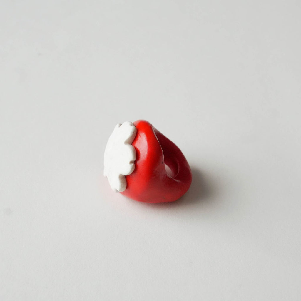 Scarlet Flower Chunky Ring