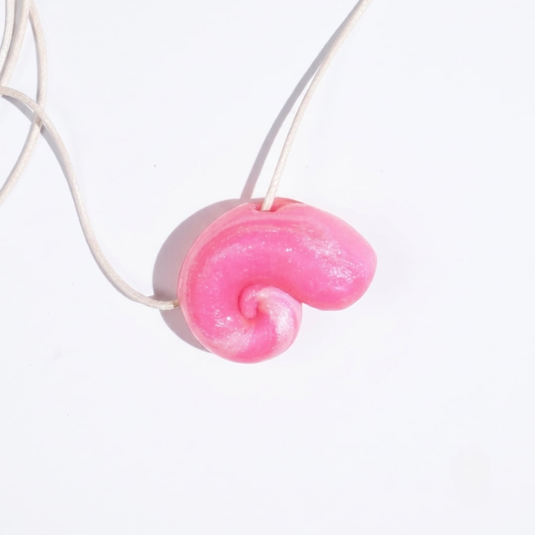 Pink Glitter Shell Pendant
