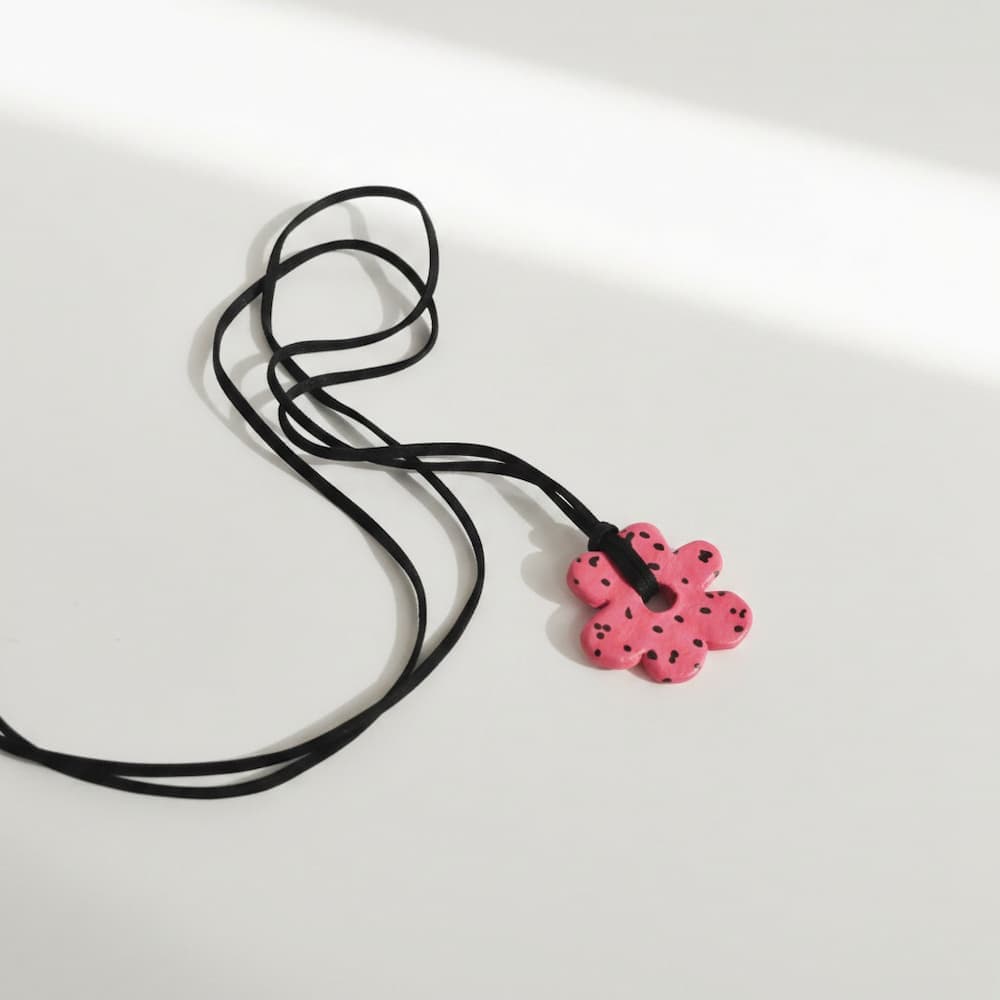 Pink Dotted Flower Pendant