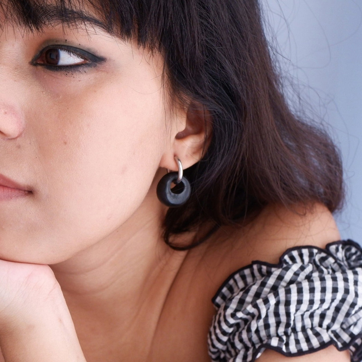 Black Hoop Earrings
