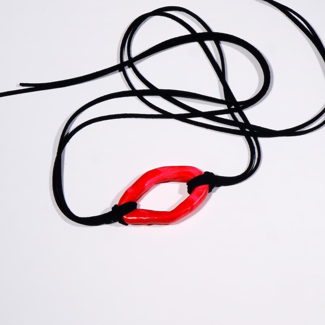 Red Hoop Choker